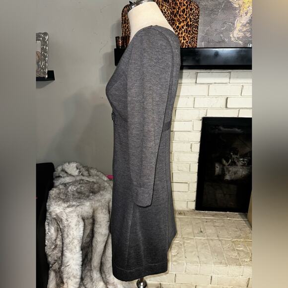MAX STUDIO Jersey Knit Gray Fitted Dress Size Small - Picture 8 of 10